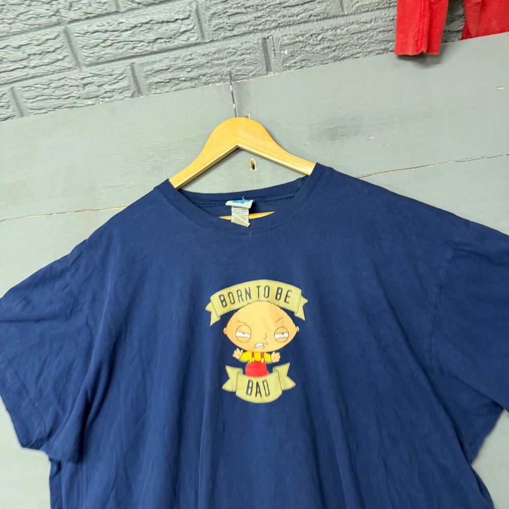 Family Guy Stewie Griffin Born To Be Bad Navy Blue Graphic T-Shirt XXL 2XL